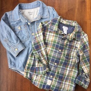 Baby Gap & Carter’s button down toddler shirts